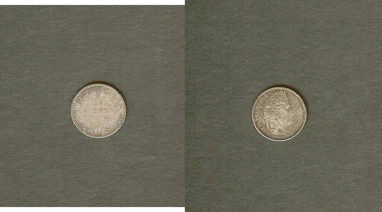 25 centimes Louis Philippe 1845B gEF/AU